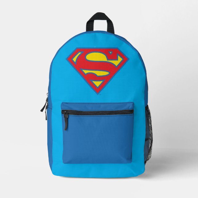 Sac À Dos Imprimé Logo Classique de Supergirl avec Contour Bleu (Recto)