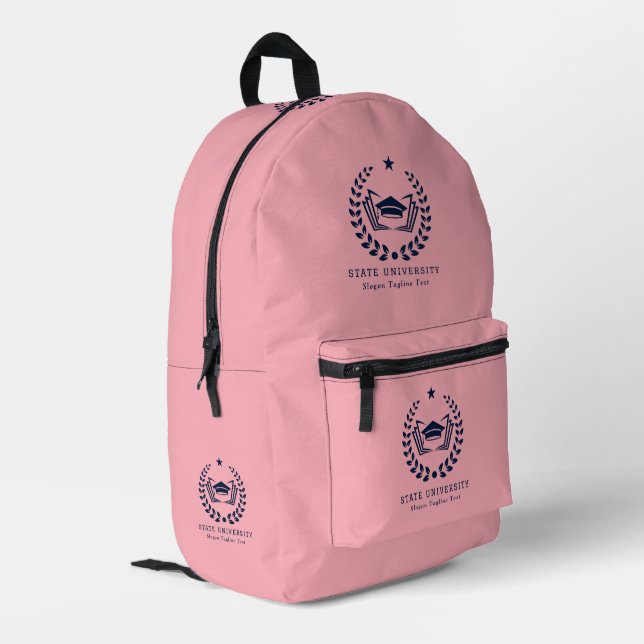 Sac À Dos Imprimé Logo de l'Université Bleu Personnalisé Arrière - p (Coin arrière gauche)