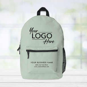 Sac À Dos Imprimé Logo d'entreprise moderne Sage Green
