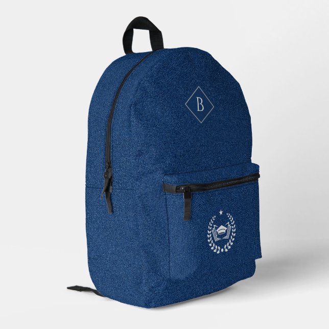 Sac À Dos Imprimé Logo éducatif Blue Denim Patter (Coin arrière gauche)