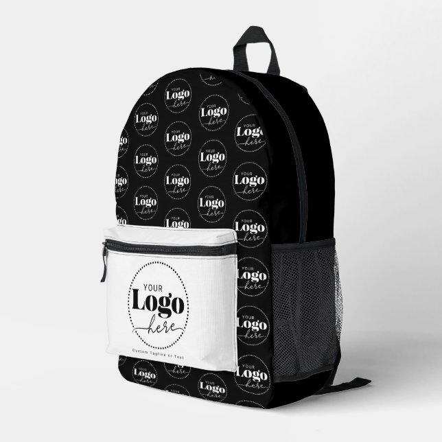Sac À Dos Imprimé Logo en noir blanc Marque promotionnelle (Coin arrière droit)
