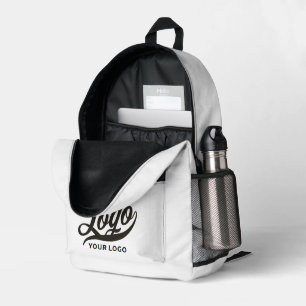 Sac À Dos Imprimé Logo Entreprise Noir et Blanc Marque Entreprise Pe