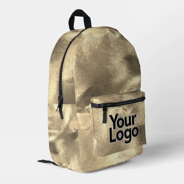 Sac À Dos Imprimé Logo professionnel Faux 24K Gold Leaf Bling Glam (Coin arrière gauche)