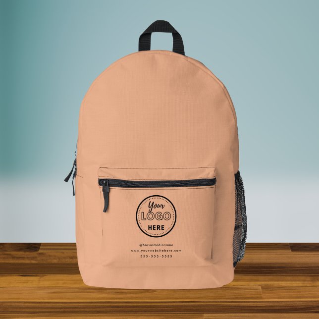 Sac À Dos Imprimé Logo Promo Orange Minimal De Marque Professionnell (Créateur téléchargé)