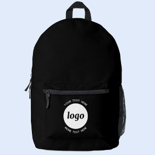 Sac À Dos Imprimé Logo Ronde Texte promotionnel Business Noir