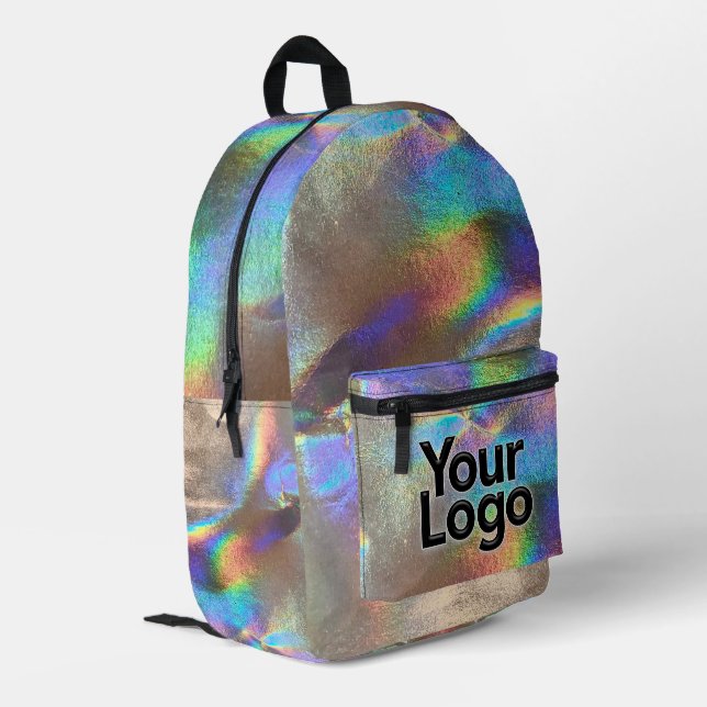 Sac À Dos Imprimé Logo Silver Rainbow Holograph Glam Professional (Coin arrière gauche)