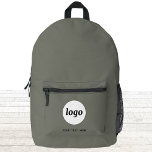 Sac À Dos Imprimé Logo simple Texte promotionnel Business Sage Green<br><div class="desc">Ajoutez votre propre logo et le choix du texte à cette conception. Supprimez le texte si vous préférez. Minimaliste et professionnel. Idéal pour un produit promotionnel pour vos clients et clients. Pour les autres versions,  consultez la collection.</div>