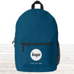 Sac À Dos Imprimé Logo simple Texte promotionnel Business Turquoise<br><div class="desc">Ajoutez votre propre logo et le choix du texte à cette conception. Supprimez le texte si vous préférez. Minimaliste et professionnel. Idéal pour un produit promotionnel pour vos clients et clients. Pour les autres versions,  consultez la collection.</div>