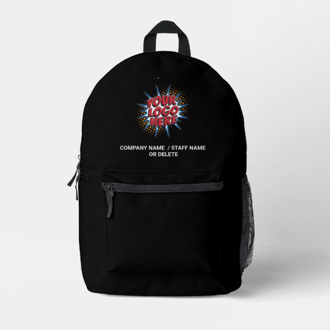 Sac À Dos Imprimé Logo & Téléchargement de nom Noir  (Recto)