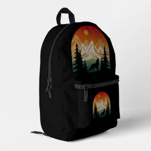 Sac À Dos Imprimé Loup de la nature vintage