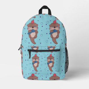 Sac À Dos Imprimé Loutre de mer punk rock avec poisson Art animal