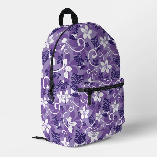 SAC À DOS IMPRIMÉ LUAU TIKI MOTIF (PURPLE) (Coin arrière gauche)