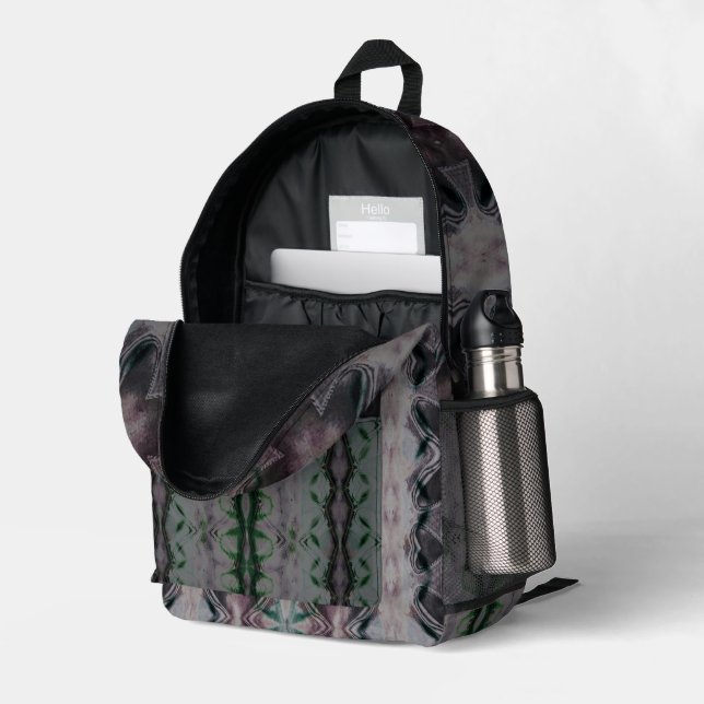 Sac À Dos Imprimé lucina violet foncé (Coin arrière droit (ouvert))