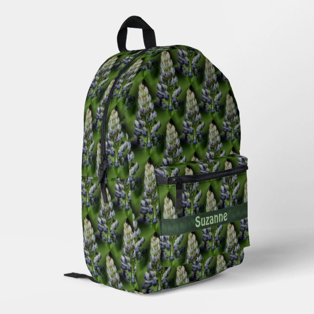 Sac À Dos Imprimé Lupine Fleurs Nature Motif Personnalisé (Coin arrière gauche)