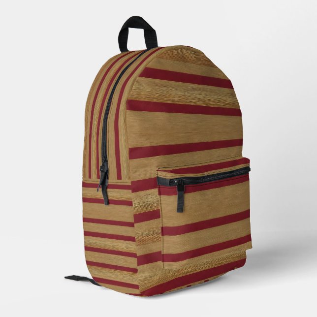 Sac À Dos Imprimé Luxe Linge Moderne Burgundy Gold Collection (Coin arrière gauche)