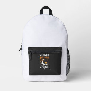 Sac À Dos Imprimé Magie d'octobre sous la lune d'Halloween