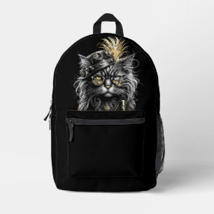 Sac À Dos Imprimé Magnifique chat Steampunk 