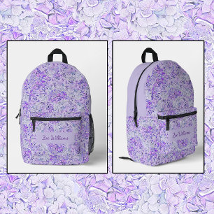 Sac À Dos Imprimé Magnifique hydrangée motif en lavande, floral