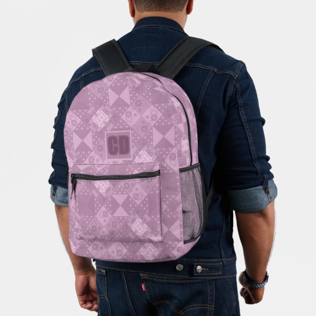 Sac À Dos Imprimé magnifique patchwork lilas traditionnel (Insitu (Modèle))