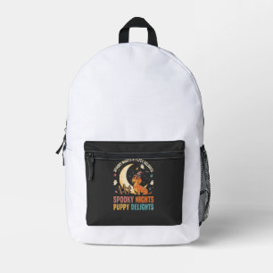 Sac À Dos Imprimé Maman Chien Halloween Lune Malice