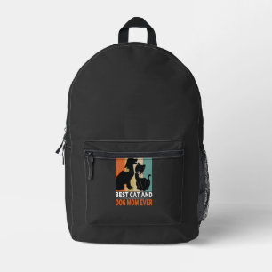 Sac À Dos Imprimé Maman de chat de chien rétro Chat Mama Furmama chi