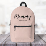 Sac À Dos Imprimé Maman | Maman moderne Noms des enfants rose pâle<br><div class="desc">Simplement,  élégant design "Mommy" rose pâle dans la typographie moderne minimaliste qui peut facilement être personnalisé avec des noms d'enfants ou votre propre message spécial. Le cadeau unique parfait pour une nouvelle maman,  le jour de la mère,  l'anniversaire de maman ou juste parce que!</div>