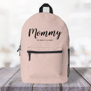 Sac À Dos Imprimé Maman   Maman moderne Noms des enfants rose pâle