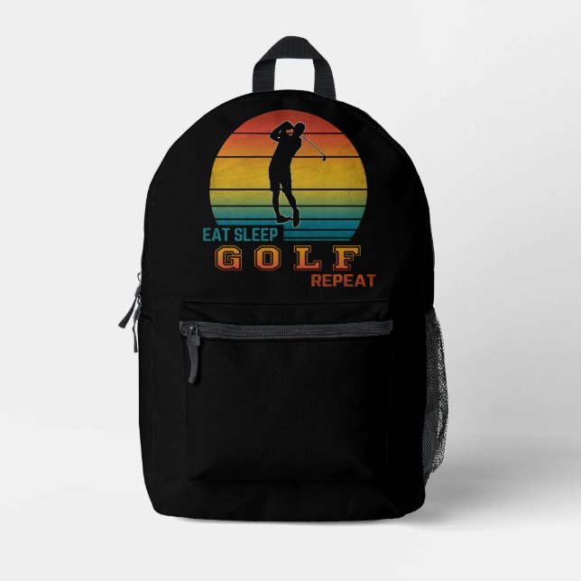 Sac À Dos Imprimé Manger Dormir Golf Répéter (Recto)