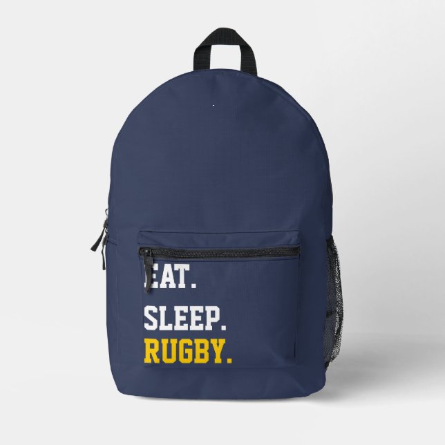 Sac À Dos Imprimé Mangez du rugby (Recto)