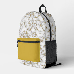 Sac À Dos Imprimé Marbre blanc doré moderne