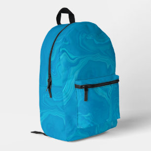 Sac À Dos Imprimé Marbre Bleu Abstrait Personnalisé