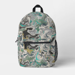 Sac À Dos Imprimé Marbrure de pierre avec veines de turquoise