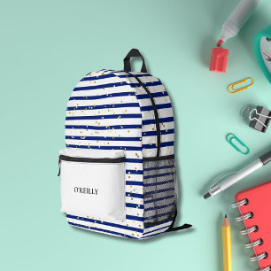 Sac À Dos Imprimé Marine Bleu et Blanc Marines Stimulés Monogramme m