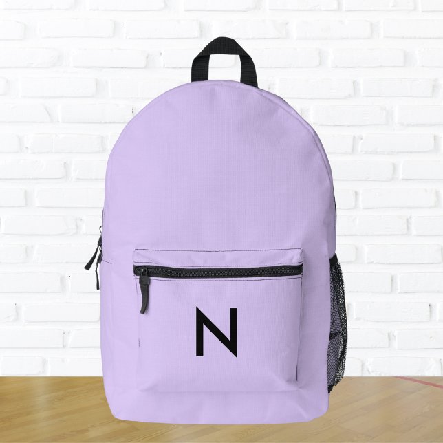 Sac À Dos Imprimé Marque élégante moderne chic tendance Monogramme L (A cool rucksack in a lavender shade, to personalize with an initial as a stylish monogram)