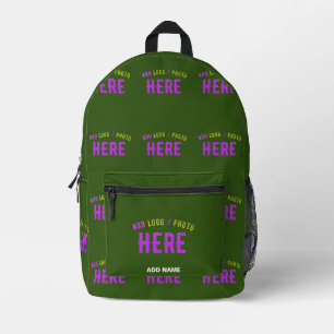 SAC À DOS IMPRIMÉ MARQUE MODERNE MODERNE VERTE DE FORÊT MODERNE VÉRI