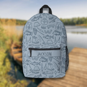 Sac À Dos Imprimé Matériel de pêche pour enfants Randonnée Camping N