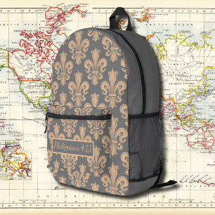 Sac À Dos Imprimé Médaillon gris Motif Vintage avec Verse biblique