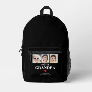 Sac À Dos Imprimé Meilleur Grand-Père du Monde Nous t'aimons 3 Enfan
