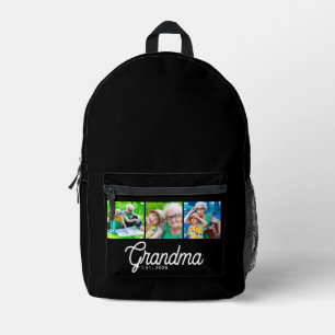 Sac À Dos Imprimé Mème Grand-mère Script Noir 3 Photo