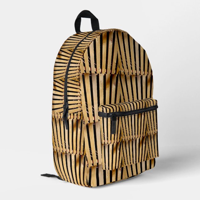 Sac À Dos Imprimé Menuiserie : Poteaux de Clôture en Bois, (Coin arrière gauche)
