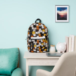 Sac À Dos Imprimé Meow Magic : Motif de chat mignon pour les filles 