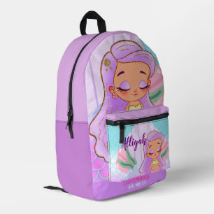 Sac À Dos Imprimé Mermaid Lavande Personnalisée