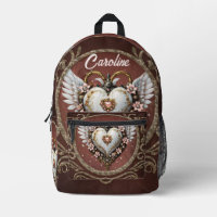 Merveilleux coeur noble steampunk avec ailes.