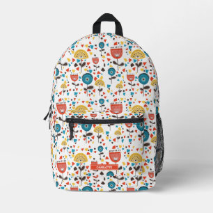 Sac À Dos Imprimé Mid Century Moderne Coloré Floral Nom personnalisé
