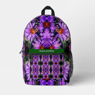 Sac À Dos Imprimé Miel Abee Sur Fleur Aster Abstrait Personnalisé