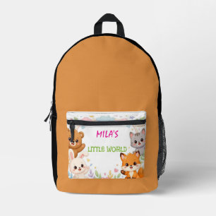 Sac À Dos Imprimé Mignon Art Mural de Crèche Animaux de la Forêt – O