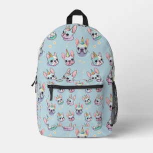 Sac À Dos Imprimé Mignon Français Bulldog Unicorn Pastel Motif