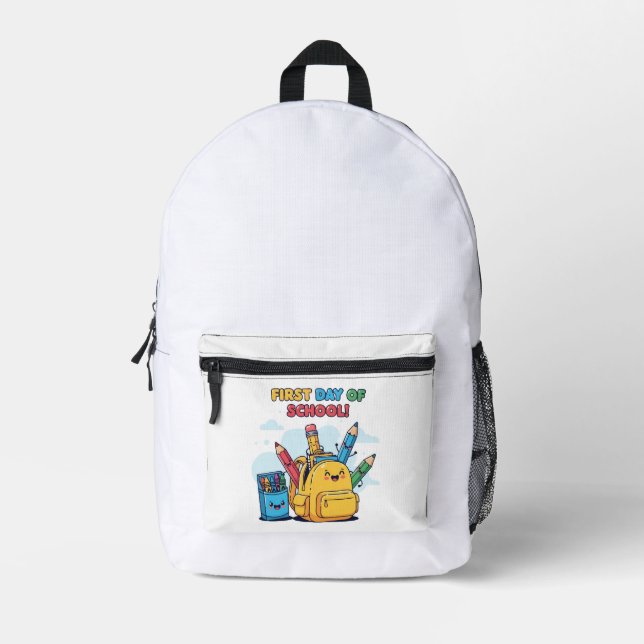 Sac À Dos Imprimé Mignon Kawaii Premier Jour d'École ! Cartable de D (Recto)