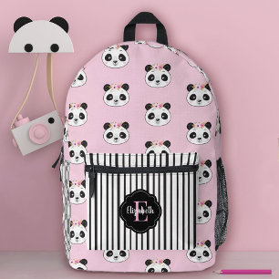 Sac À Dos Imprimé Mignonne fille Panda rose ours Monogramme école