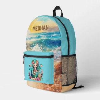 Sac À Dos Imprimé Mignonne girls mermaid ajouter nom